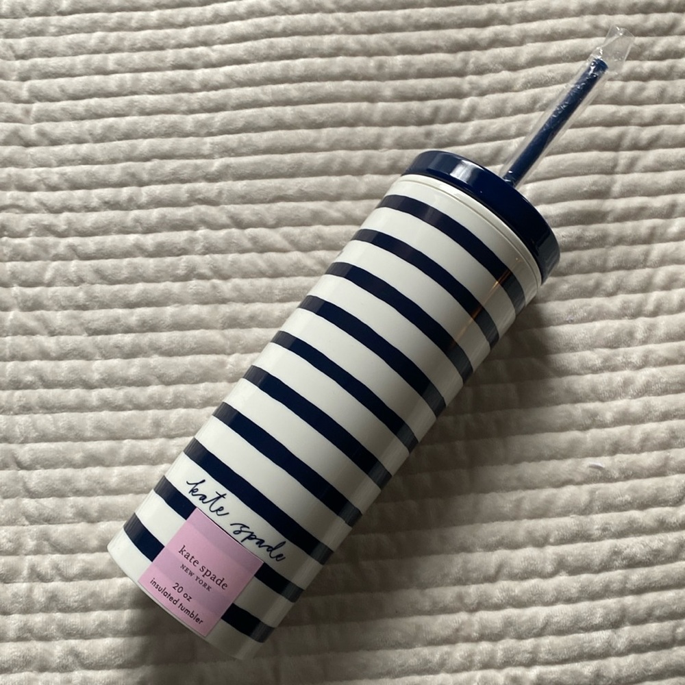 Kate Spade 20 oz. Acrylic Tumbler in Navy Painted Stripe